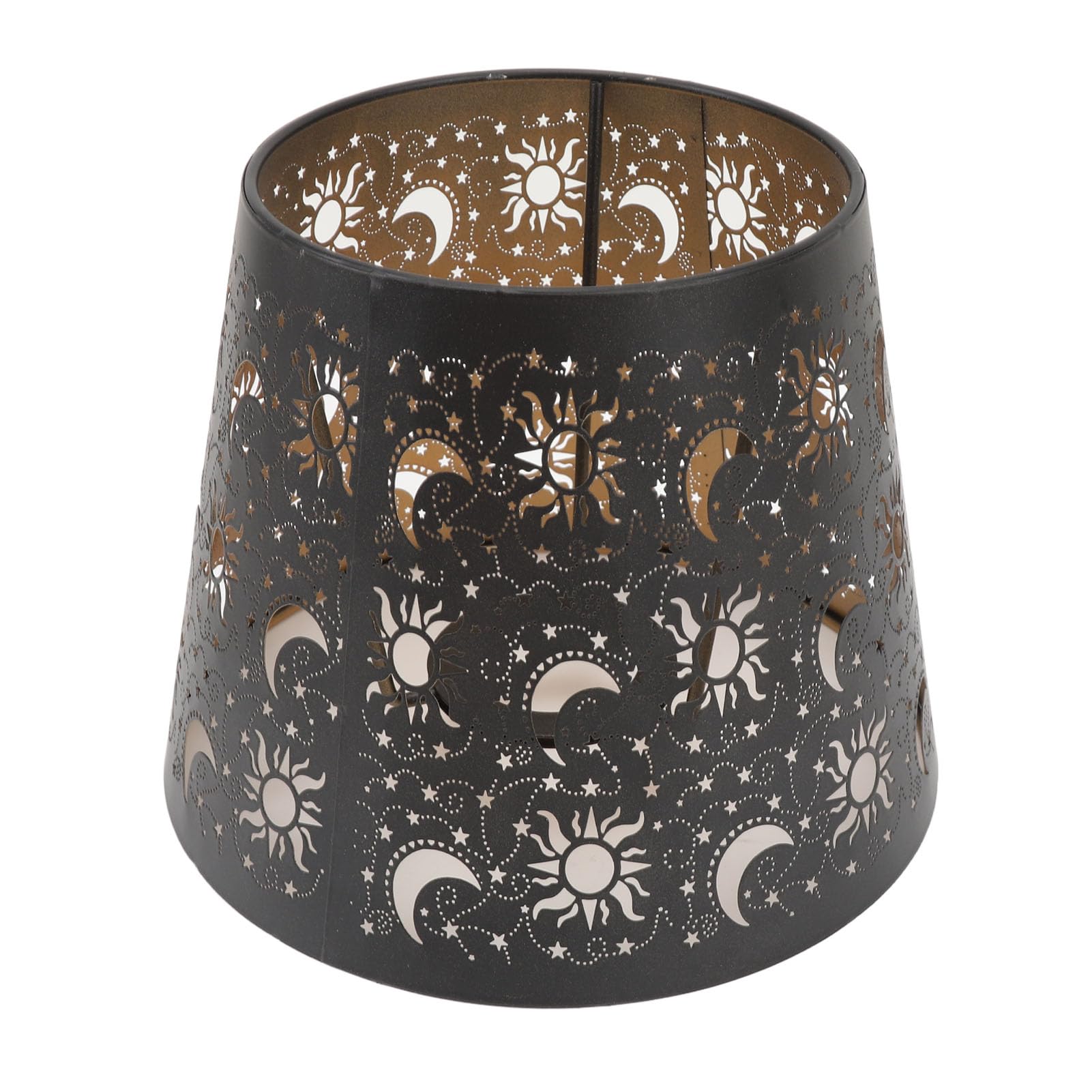 E27 E26 Clamp/Holder On Lamp Shade Hollow Out Lampshade, Metal Lamp Shade, Sun Moon Star Tree Shadow, Metal Lampshade Small for Table Floor Light