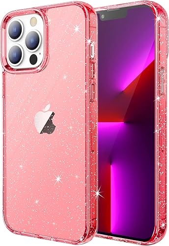 Miniatura 8 de JETech Funda con purpurina para iPhone 13 Pro de 6.1 pulgadas, a prueba de golpes, bonita y brillante para mujeres y niñas (rosa)