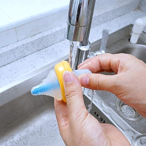 Miniatura 7 de Cepillo para biberones con limpiador de pezones, cepillo de limpieza de botellas de agua de mango largo, construido para limpiar biberones, tazas