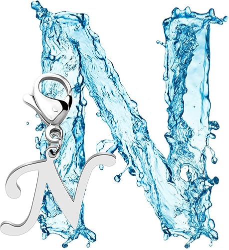 Miniatura 4 de ENSIANTH Dije del alfabeto con letra inicial de la A a la Z, joyería del alfabeto para mujeres, regalos para amigos, cierres para joyería