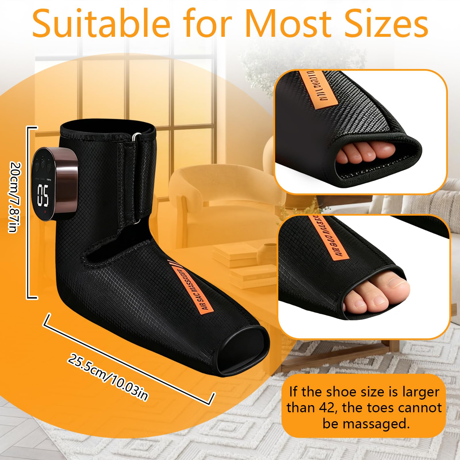 Masajeador de Pies Inalámbrico, 2 Unidad Masajeadores Eléctricos para Pies con Masaje de Compresión,Calor y Vibración, Masaje Personalizable para Tobillos,Plantas y Empeines, Adecuado para Papá y Mamá