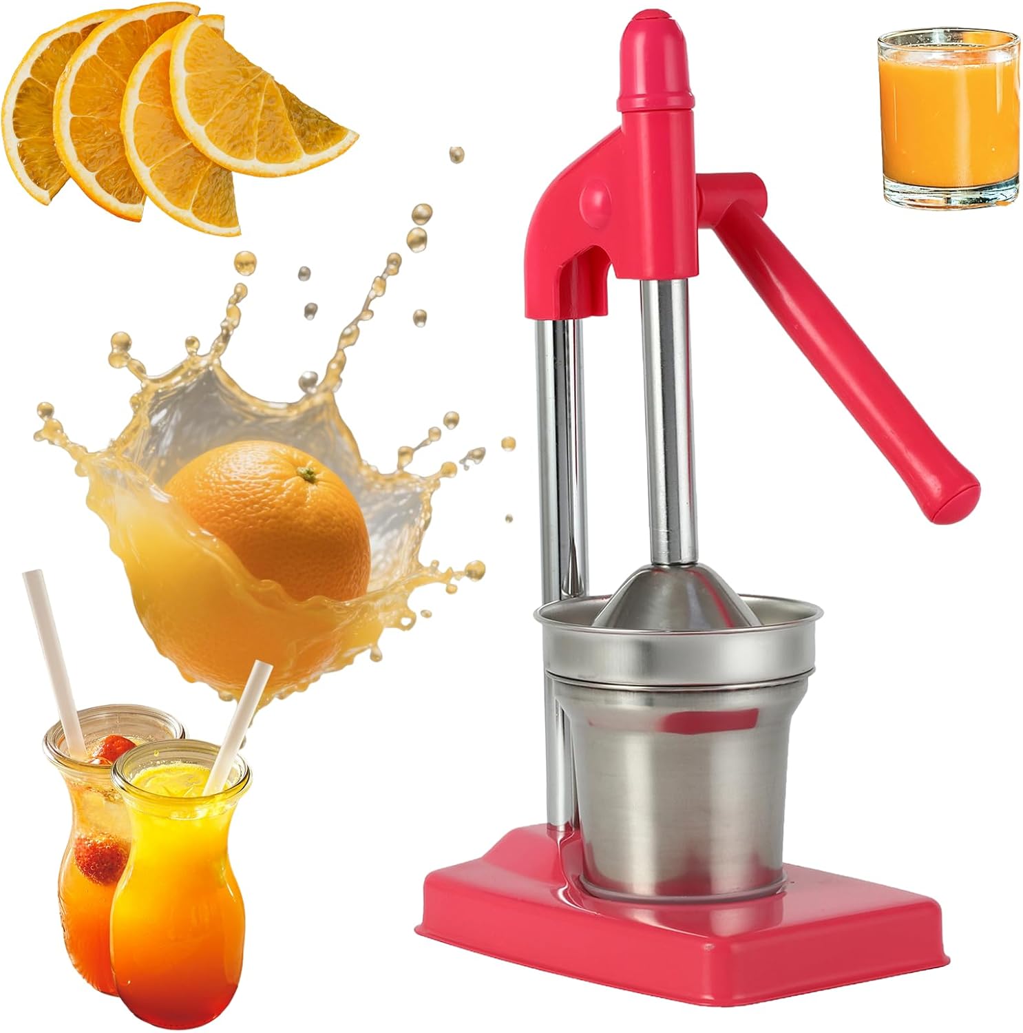 Cast Iron Juicer, Cast Iron Juicer Hand Press, Heavy Duty Hand Press Juice Extractor for Fresh Lemonade Orange Juice, Home and Kitchen Essentials, Easy to Use