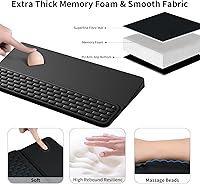 Vista 3 de Soporte de teclado para escritorio, reposamuñecas para teclados, soporte ergonómico para teclados para trabajar fácilmente, almohadilla de muñeca