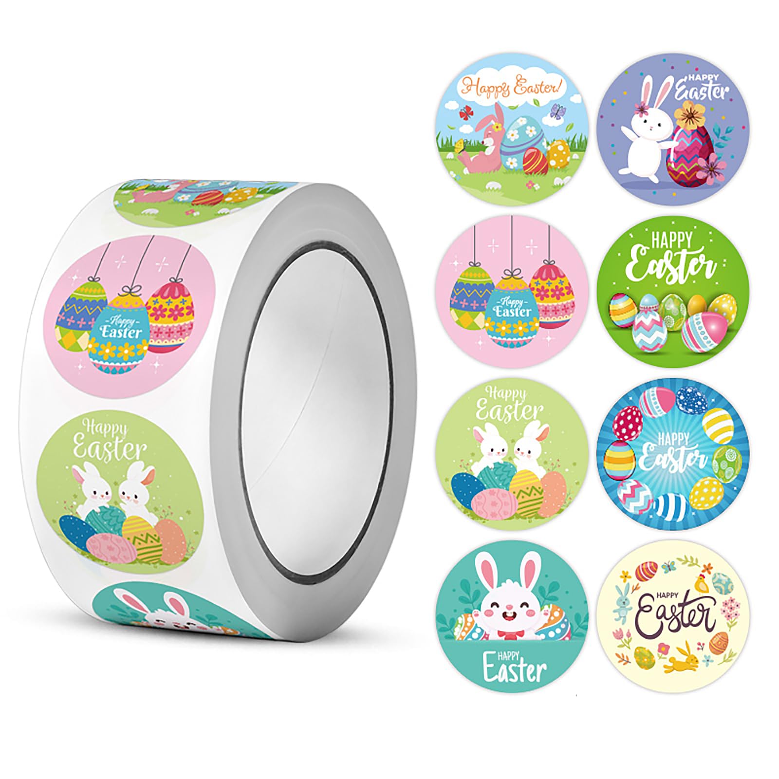 500 Pcs Easter Stickers 1.5 Inch Bunny Stickers Cute Egg Stickers for Kids Happy Easter Sticker for Easter Party Supplies, Gift Decorations