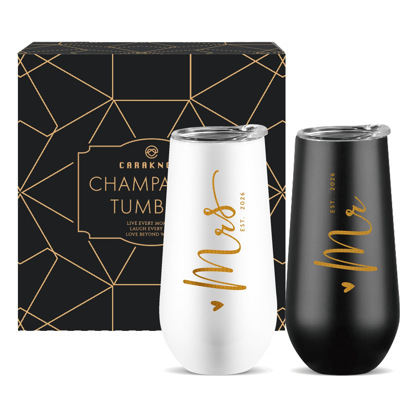 Mr & Mrs Champagne Flutes - Wedding Gift Set -1