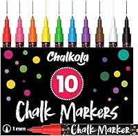 Vista 7 de Chalkola Marcadores de ventana – 0.591 in Jumbo – Punta 3 en 1 con tinta de 0.99 oz – Paquete de 10 bolígrafos de tiza neón – Amados por profesores