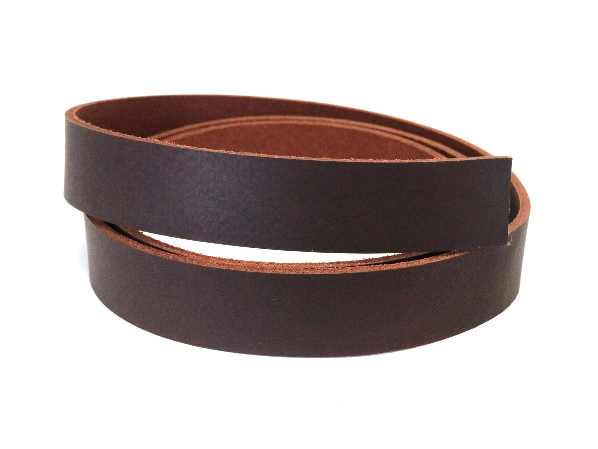 Buffalo Leather Strap, Leather Belt Blank Strip, 2-1/2” Wide Heavy Weight Thick 8oz - 10oz, 55” to 60” in Length, Brown West Tan Leather Strip for Belts