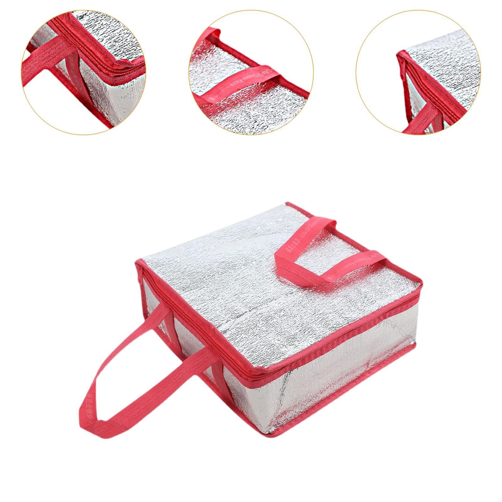 Isolierte Pizza Liefertasche, Tragbare Lebensmittelwärmtasche mit Griff, öldichte, Wasserdichte Einkaufstasche, Pizzaträger für Den Persönlichen, Rose Red 35x35x10cm