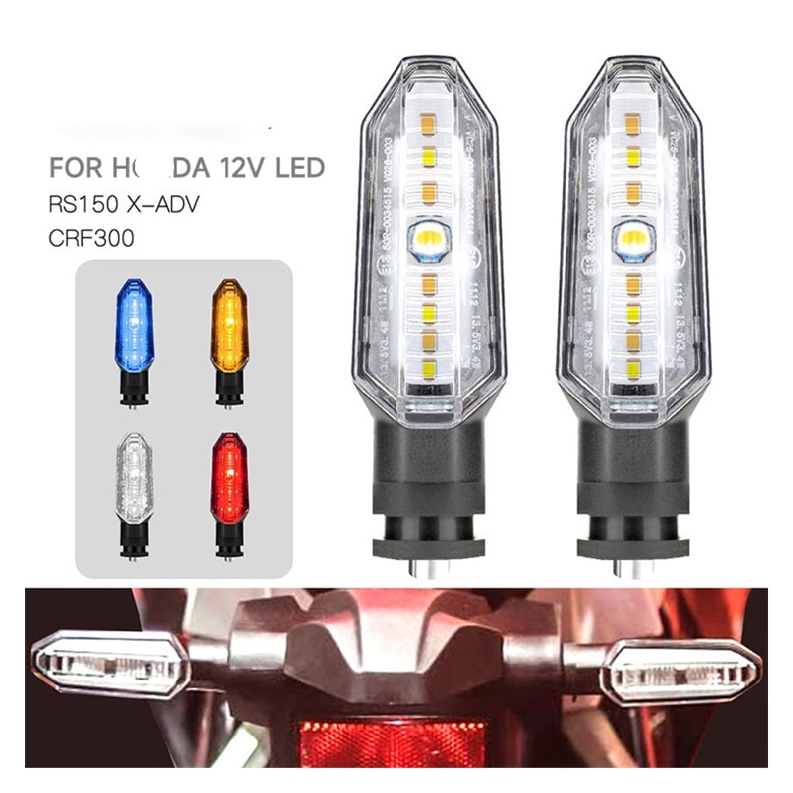 Indicatori direzione LED moto scorrono lampeggianti Indicatoris Motos