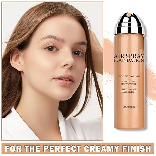Miniatura 10 de Base de maquillaje para aerógrafo impecable de alta cobertura, base de maquillaje mate cremoso suave para piel madura con acabado natural color beige