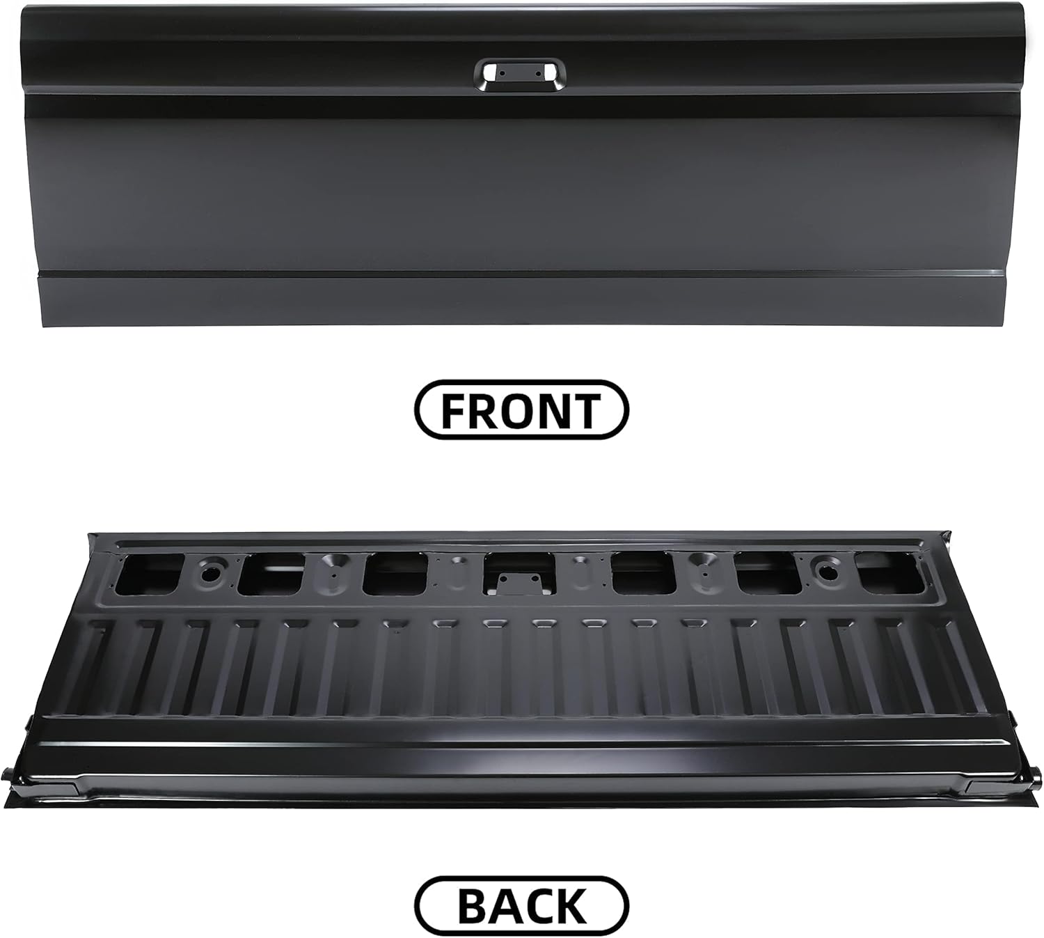 ECOTRIC Complete Primed Rear Tailgate Tail Gate Steel Compatible with 1987-1996 Ford F150 F250 F350 Truck Pick up Bed Replacement for Part Number E7TZ9940700A F2TZ9940700A FO1900104