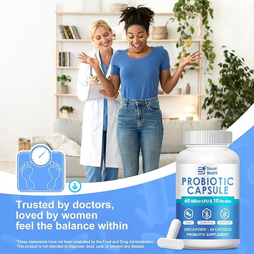 Miniatura 8 de Probióticos con prebióticos para mujeres y hombres, salud digestiva e intestinal, cápsulas veganas, sin OMG, sin gluten ni lácteos