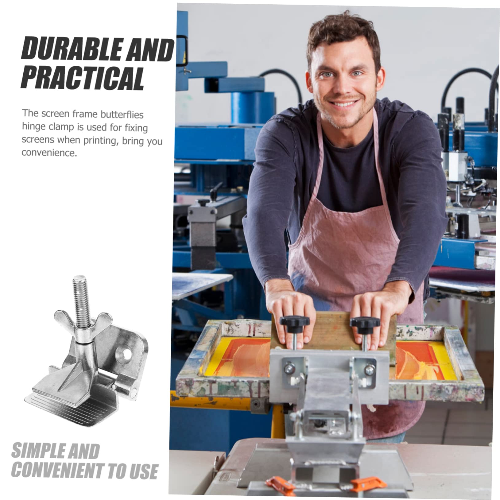 Morsetto per cerniera a farfalla, 2 pezzi/set Morsetto per cerniera a farfalla in metallo per stampa serigrafica Strumento per hobby fai da te per tavolo con impronte di mani, abbigliamento stampato