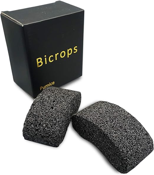 Natural Lava Pumice Stone, Pedicure Tool, Hard Callus Dead Skin Remover, Foot File for Exfoliation & Fine Foot Scrubber for Smoothing & Softening Skin (Set of 2)