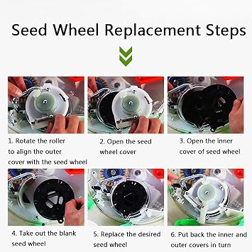Handheld Seeding Machine, Manual Seeder Peanut Corn Bean Planter Seed Spreader Hand-Push Roller Precision Seeding and Fertilizer Applicator, Garden Push Seeder,10 nozzles