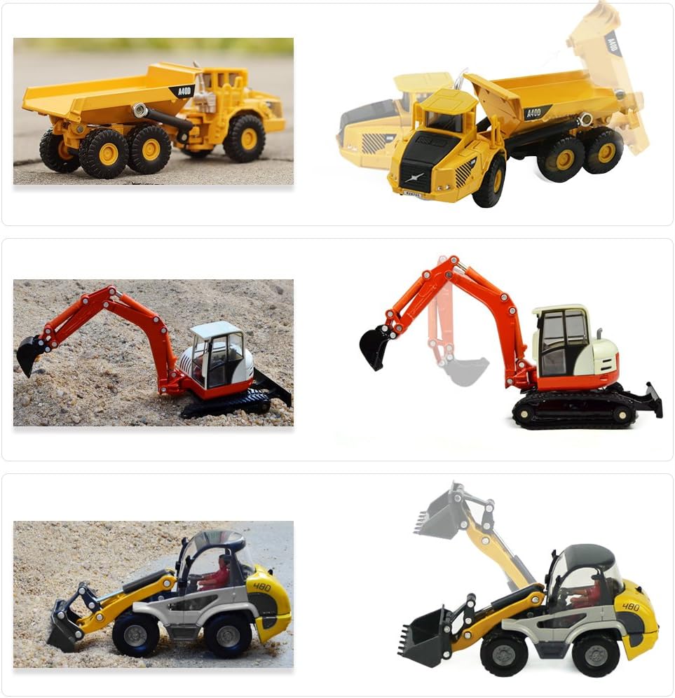 iPlay, iLearn Heavy Duty Construction Site Play Set, Metal Dump Truck, Excavator, Digger, Tractor, Diecast Model Vehicles, Outdoor Sandbox Car Toys, Birthday Gift 3 4 5 Year Old Toddler Boy Kid Child : Toys & Games