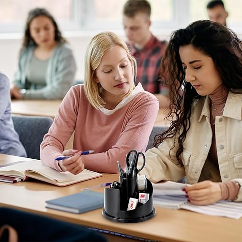 Miniatura 6 de Deli Juego de suministros de oficina kit organizador de accesorios de escritorio juego de grapas soporte multifuncional giratorio dispensador de