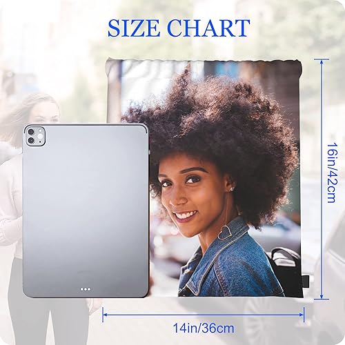 Miniatura 3 de Mochila personalizada con cordón para hombres y mujeres, pequeña bolsa de gimnasio, playa, compras, deporte, yoga, Nombre Foto Texto, Mochilas de