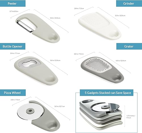 Miniatura 5 de Gadgets de cocina que ahorran espacio, juego de utensilios de cocina de 5 piezas, regalos para cámper, regalos de caravana, accesorios de cocina de