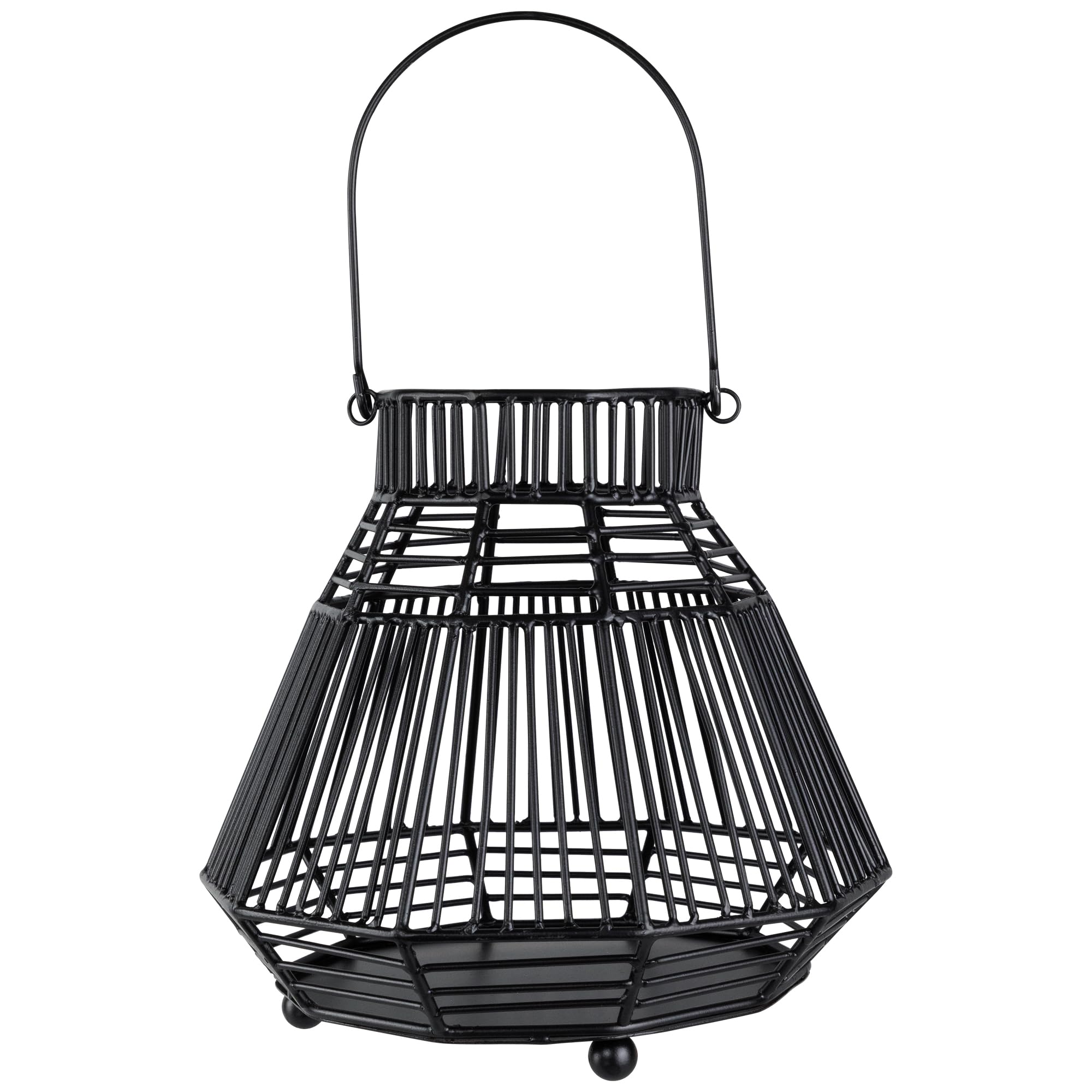 Medium Iron Geometric Hurricane Candle Lantern - 8.25