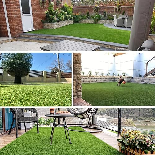 Miniatura 7 de Petgrow Lujoso césped artificial realista de 7 x 11 pies, altura del pelo de 1.57 pulgadas de altura, césped sintético para interiores y exteriores,