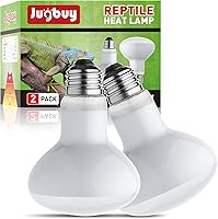 Jugbuy 100W Reptile Heat Lamp Bulbs 2-Pack - UVA Daylight Basking Spot Lights for Bearded Dragons, Turtles, Lizards, Snakes & More