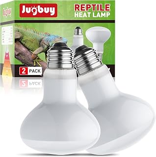 Jugbuy 100W Reptile Heat Lamp Bulbs 2-Pack - UVA Daylight Basking Spot Lights for Bearded Dragons, Turtles, Lizards, Snakes & More