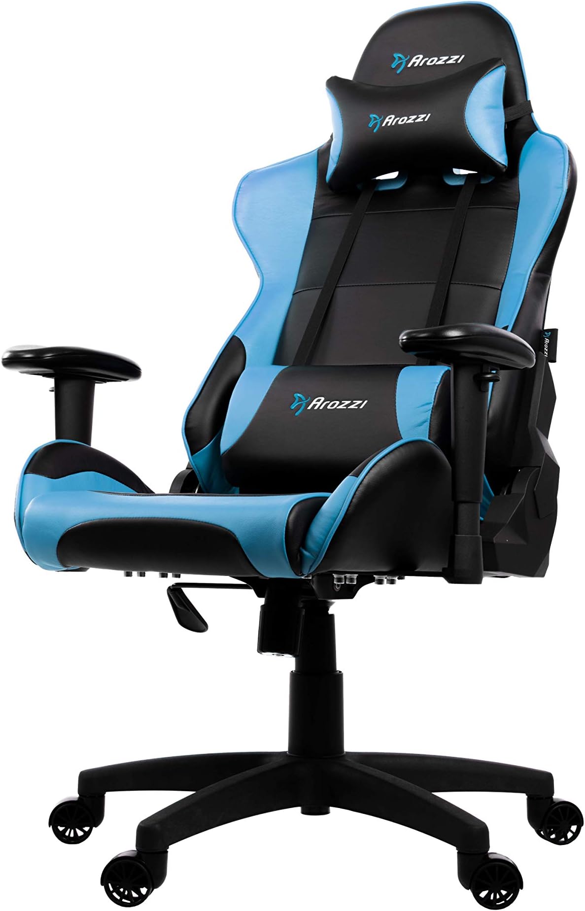 Verona V2 Advanced Racing Style Gaming Chair with High Backrest, Recliner, Swivel, Tilt, Rocker & Seat Height Adjustment, Lumbar & Headrest Pillows Included, Blue - PC/Mac/Linux