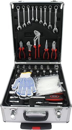 Miniatura 3 de Juego de herramientas de mano con caja de herramientas, kit de herramientas para el hogar y reparación de automóviles de 899 piezas, carro y ruedas