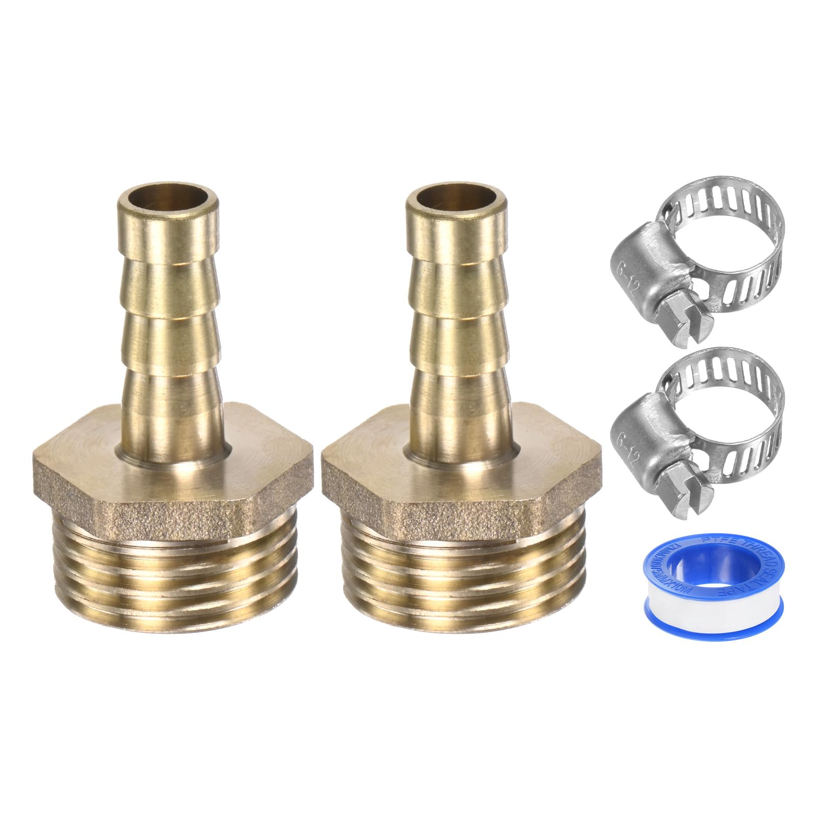 Conectores de manguera de latón de 8mm M METERXITY y acoplador macho G1/2 con abrazadera