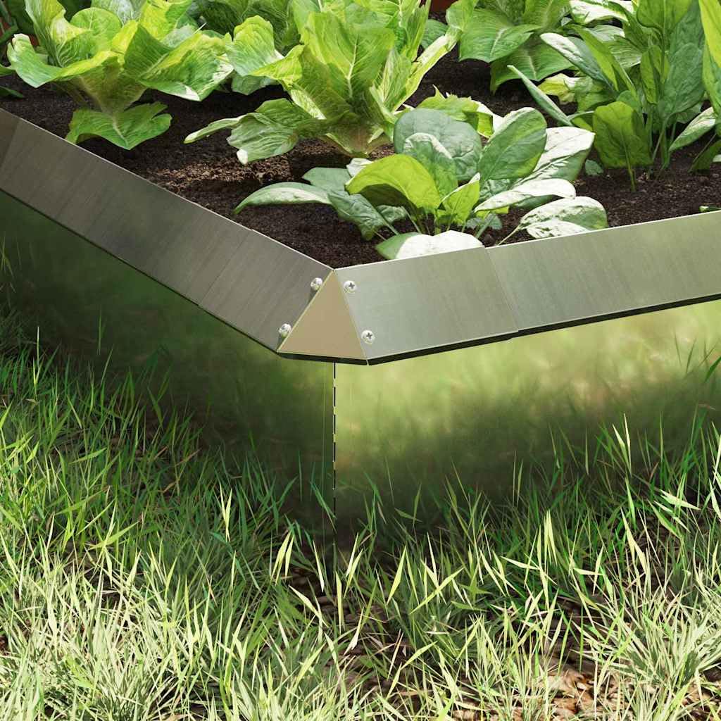 Genérico Cercas para Caracoles 8 pcs Plateado Acero Galvanizado,Bricolaje,Vallas de jardín,Ribetes y Bordes para jardín,Plata,874880