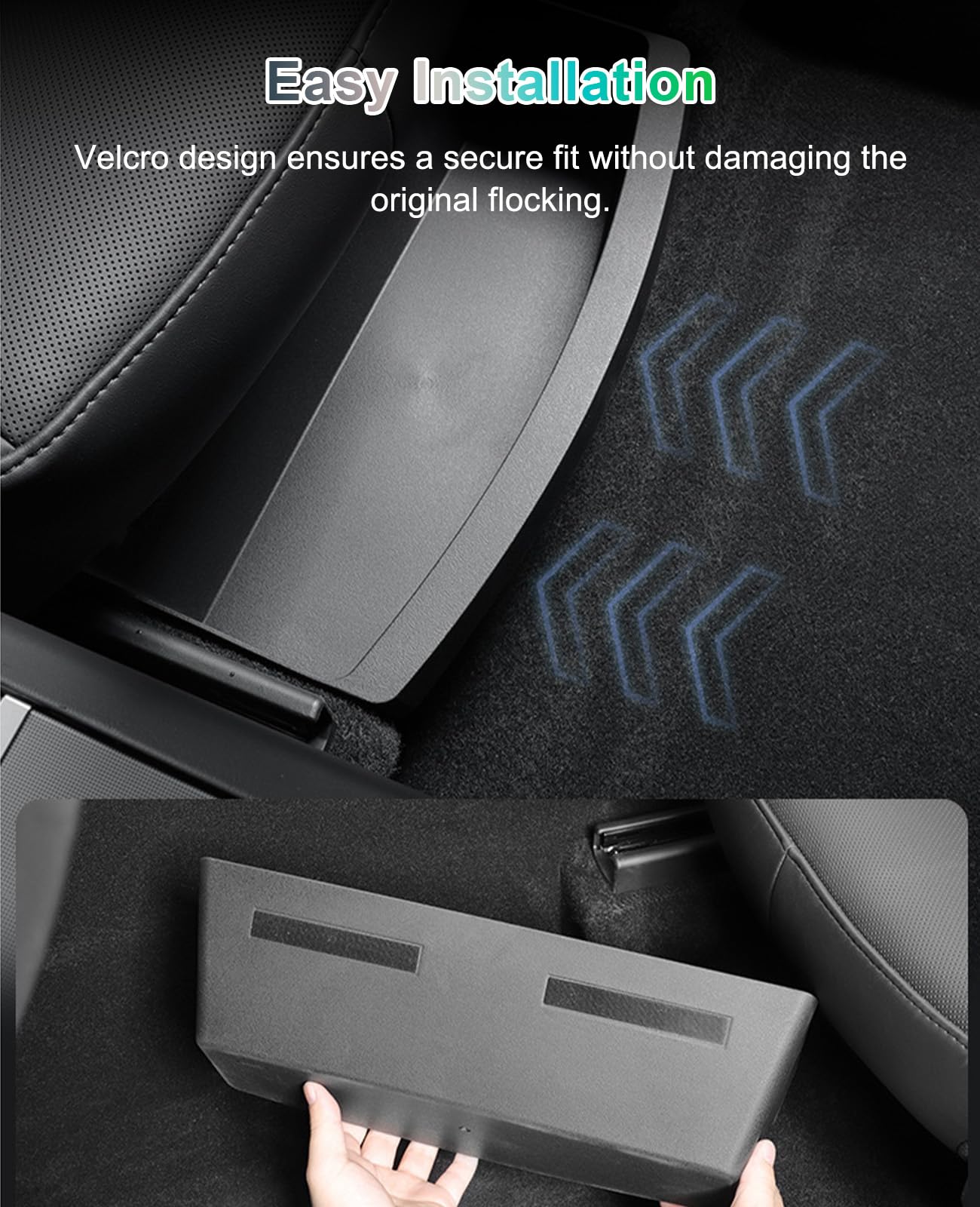 GAFAT Tesla Model Y Juniper Standard Premium 2025 2026 2027 Caja de Almacenamiento debajo del Asiento, Accesorios Organizador Oculto TPE, Antideslizantes & Impermeables [Fila Delantera 2 PZS]