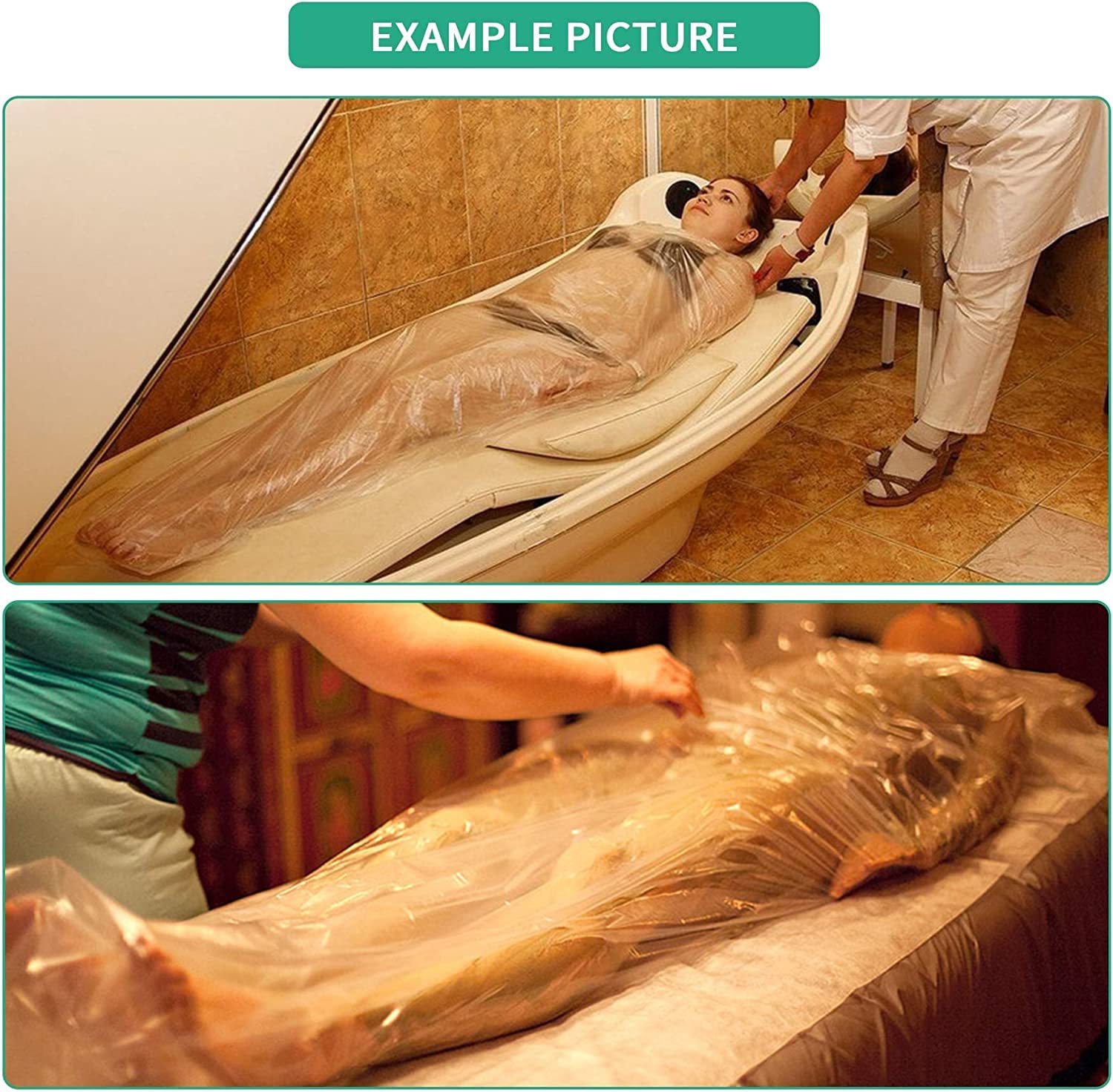 Draps De Sauna Jetables Lot De 50 218 X 119 Cm Housses En Plastique Couverture Infrarouge Pour Salon De Beauté Et Spa