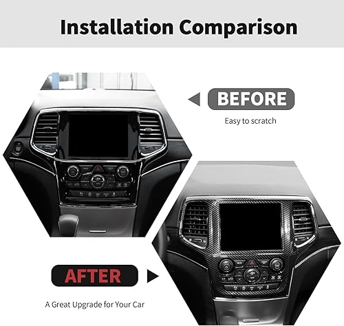 Miniatura 2 de RT-TCZ Consola central de fibra de carbono Navegación multimedia Panel GPS Trim Cubierta Decoración Interior Accesorios para Jeep Grand Cherokee