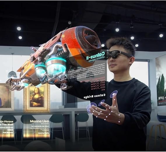 Air 2 Ultra Smart AR Glasses 6 DoF 52° Fov 4K 3D HD 385'' Space Giant Screen Private Cinema Portable 1080p View(Air 2 Ultra)