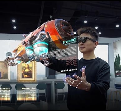 Air 2 Ultra Smart AR Glasses 6 DoF 52° Fov 4K 3D HD 385'' Space Giant Screen Private Cinema Portable 1080p View(Air 2 Ultra)