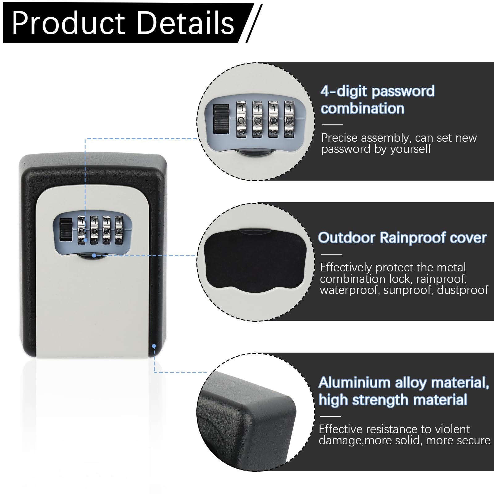 Coffre-fort à Clés étanche Avec Code Numérique Et Clés - Code à 4