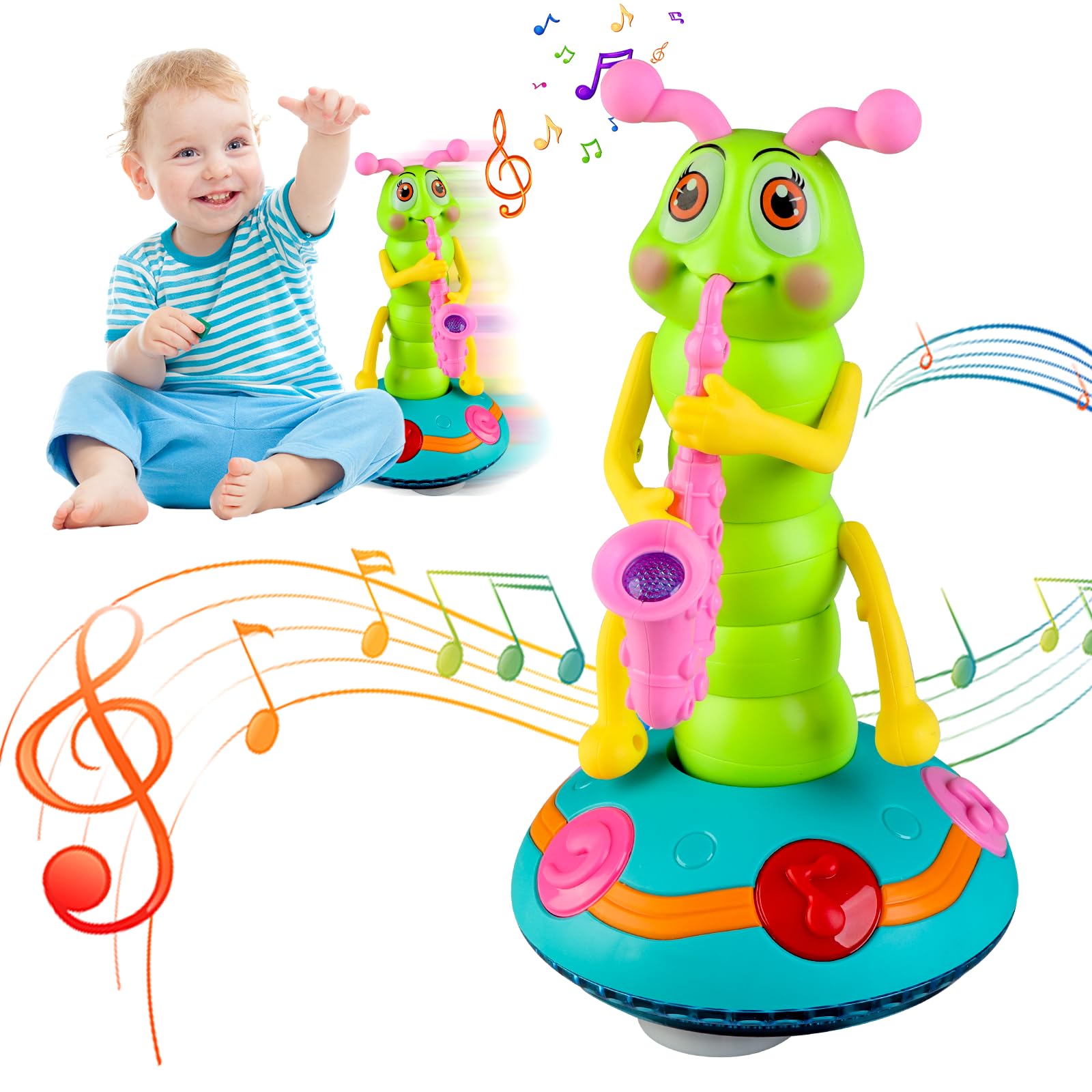 Musical Dancing Caterpillar Saxophone Toy for Kids - Interactive Electric Saxophone with Dance Feature, Perfect Learning Toy for Children