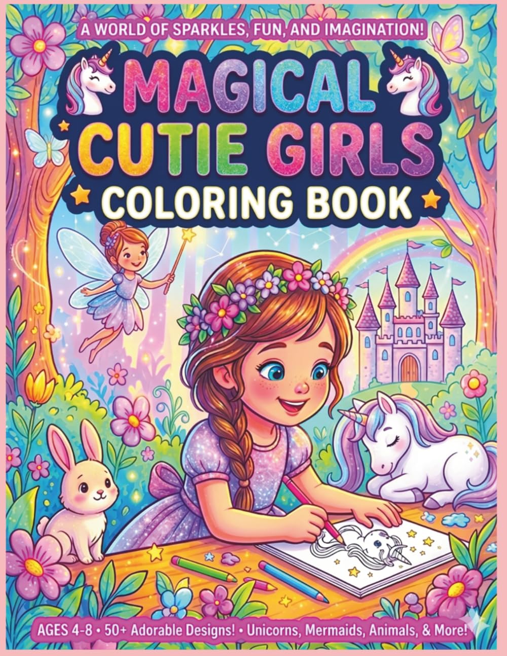Magical cutie girls coloring book: Magical cutie girls coloring book