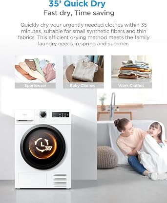 Midea 8kg Heat Pump Tumble Dryer A++ Energy Class 35' Quick Dry [Energy Class C]