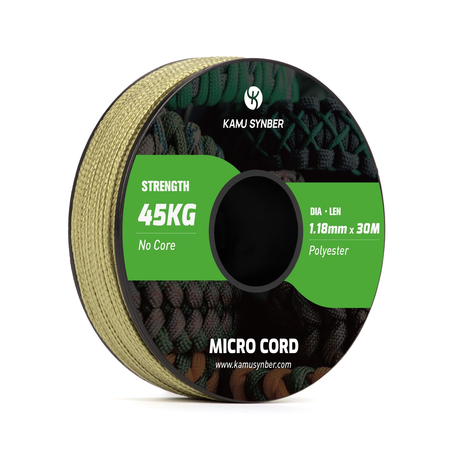 Kamu Synber Micro Cord 1.18mm Paracord Braided Rope 30m Spool for Bracelet, Crafting, Jewelry Making, Key Chains | Support 45kg | Holy Guacamole
