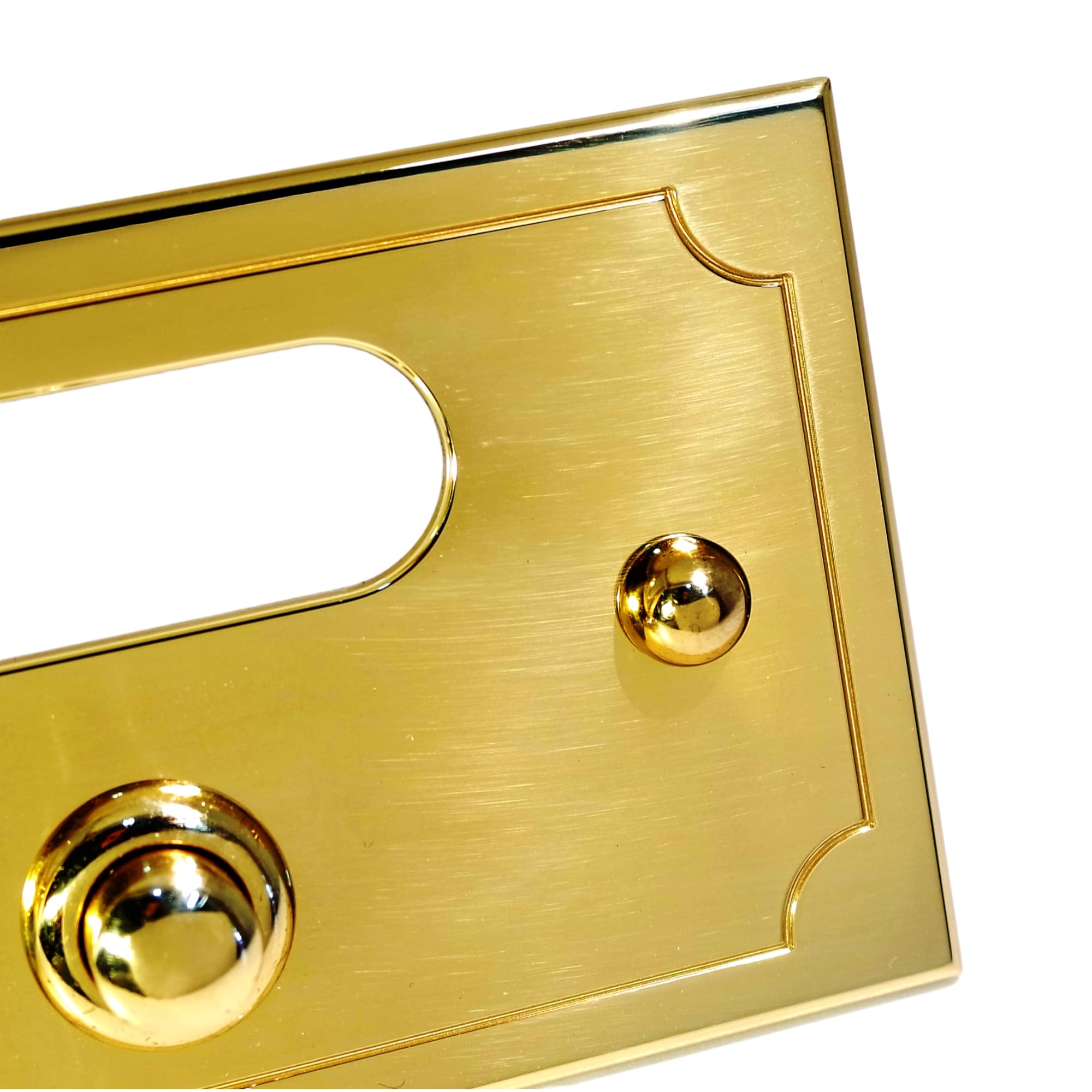 Neroni Mameli Campanello in Ottone Lucido per Esterno abitazione - Porta Ingresso Casa, con Pulsante Elettrico - Modello Ottaviano - Made in Italy