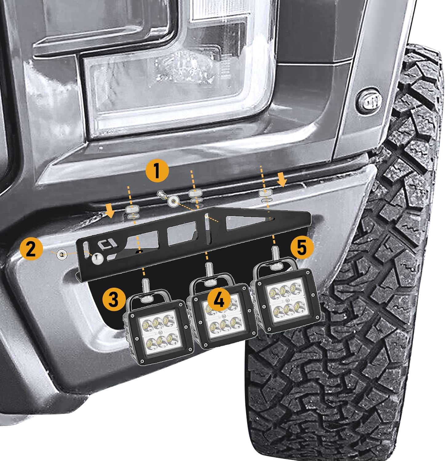 Dasen 6x 24W LED Fog Work Light Pods & Front Bumper Mount Bracket Kit w/Rocking Switch Wiring Kit Compatible with Ford SVT Raptor 2017-2020 2nd Generation