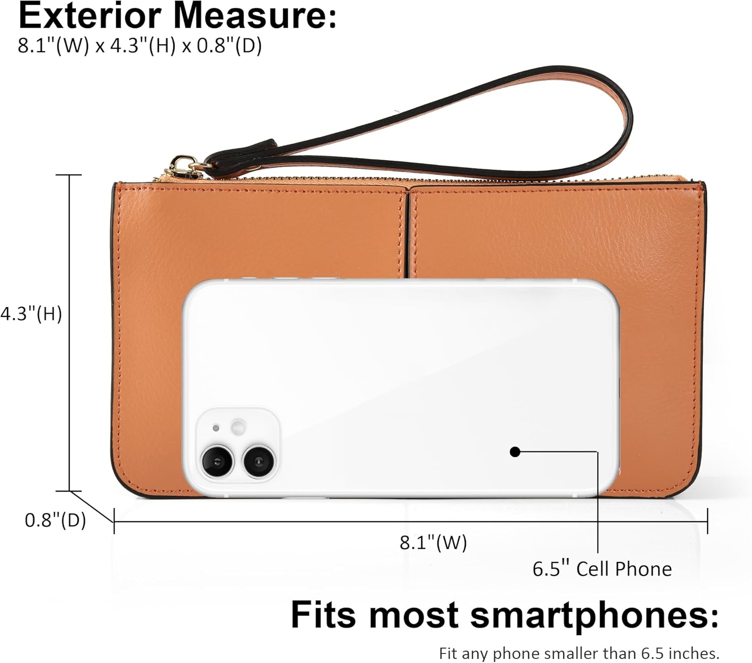 befen Genuine Leather Wristlet Clutch for Women Ultra-Slim Ladies Credit Card Holder Wallet Purses with RFID Protection - Image 4