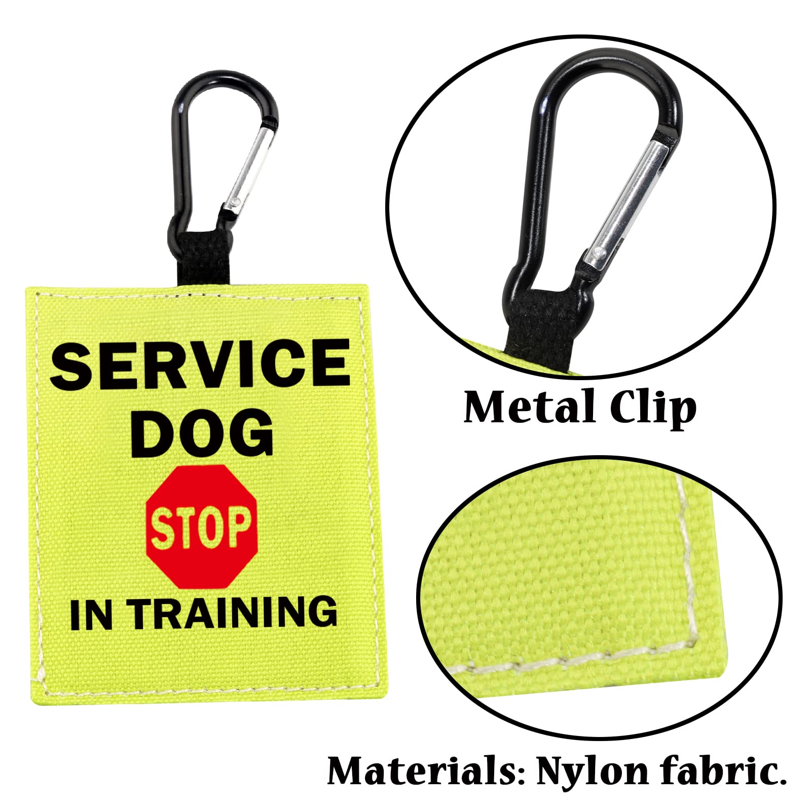 PWHAOO Service Dog Stop in Training Alert zawieszka dla psa do zawieszenia na zawieszce dla psa do zawieszania łatek pomoc dla psa do powieszenia naszywki alarmowe dla psa ('Service Dog Stop Alert)