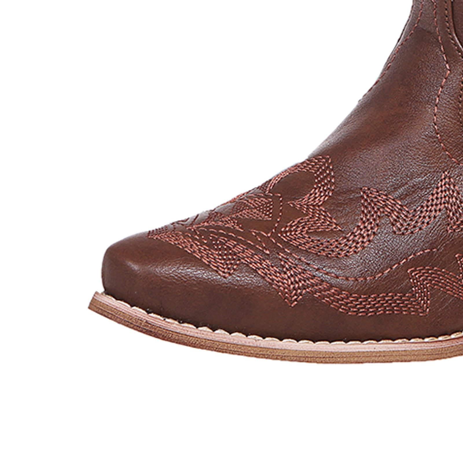 UMore Botines para Mujer Chelsea Botas Cuero Bajo Bloque Tacón Invierno Antideslizante Botas Retro Bohemio Empalme PatrónEstilo Cremallera