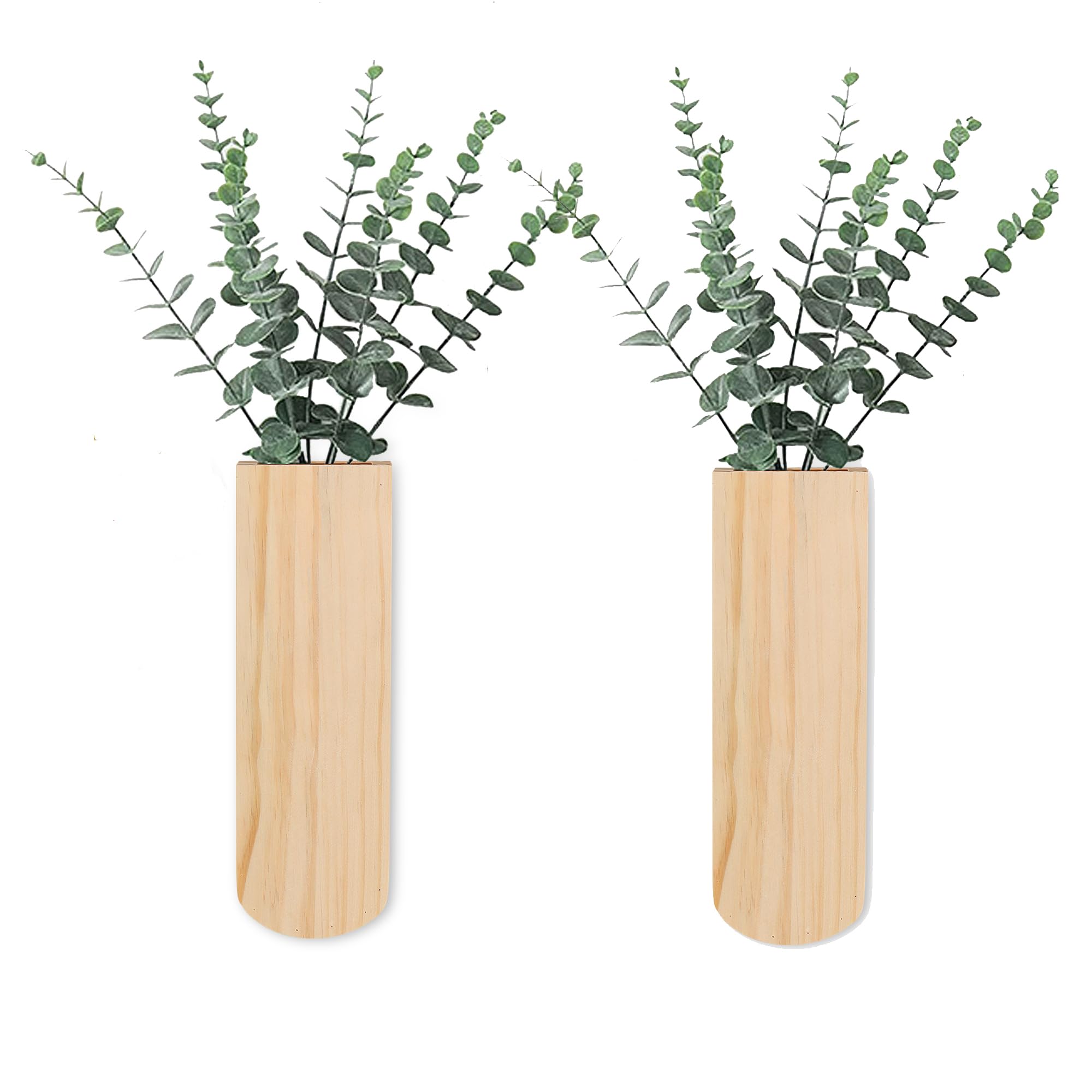 Décoration murale à suspendre intérieur : lot de 2 pots muraux en bois pour plantes