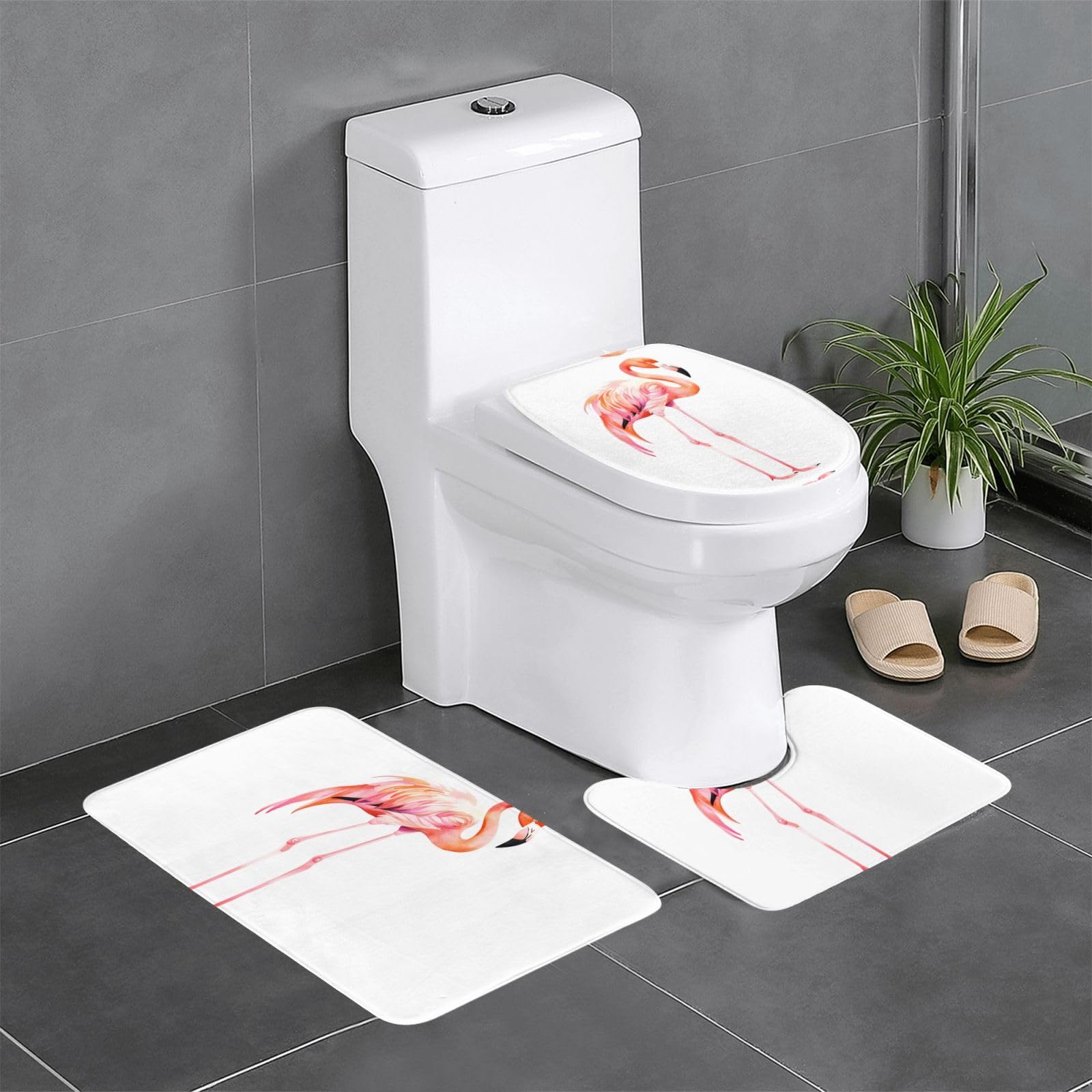 Tapis de salle de bain aquarelle flamant rose pour sublimer votre espace coiffeuse