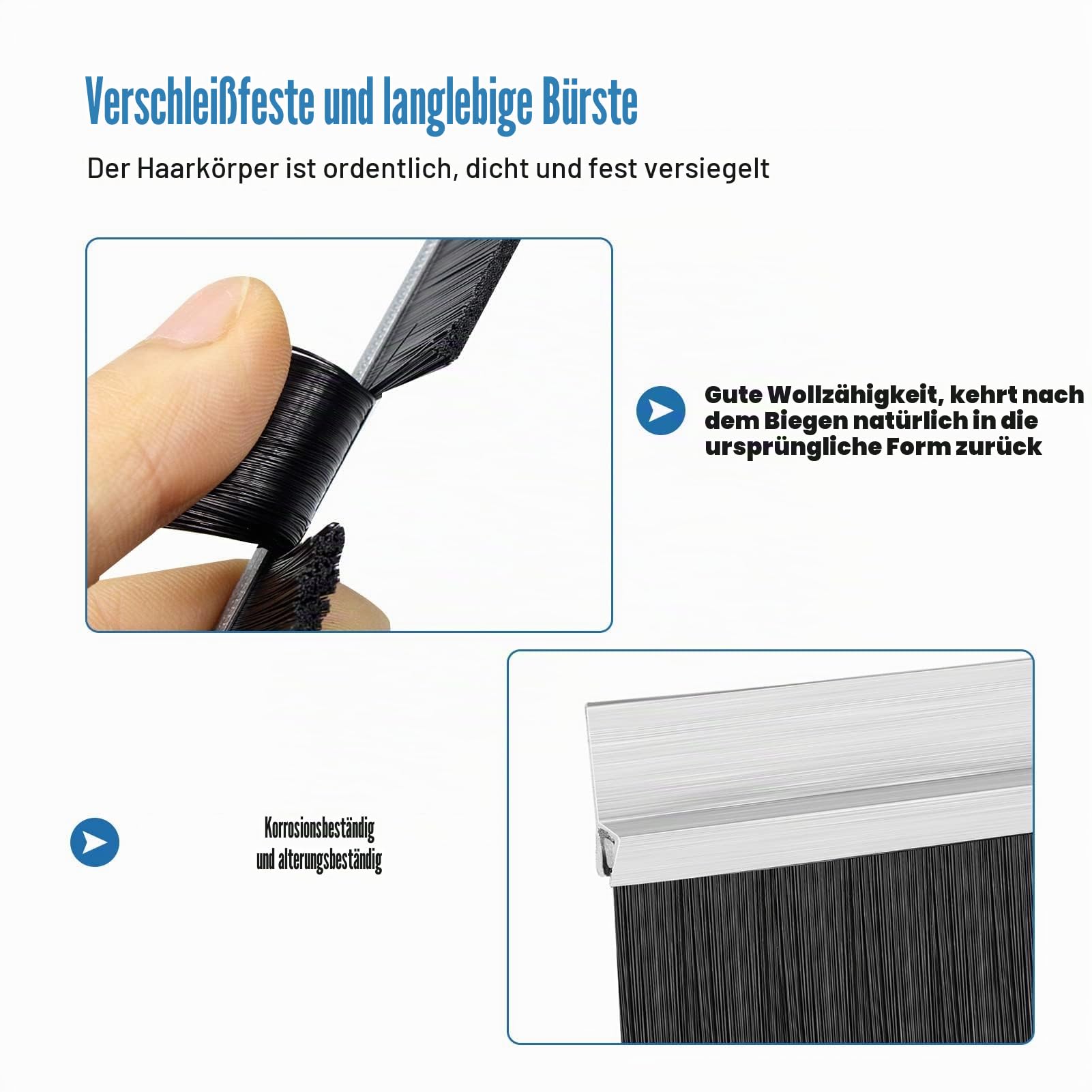AllRight 3x Bürstendichtung Streifenbürste Türbürste 50 x 1500mm