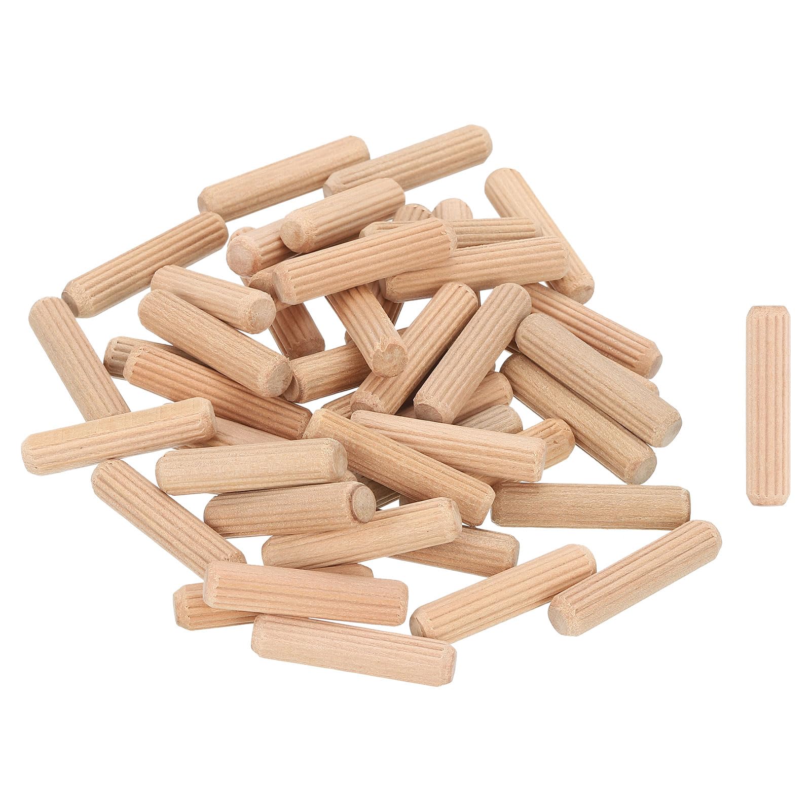 Wooden Dowel Pins - 100 Pack for Woodworking -25